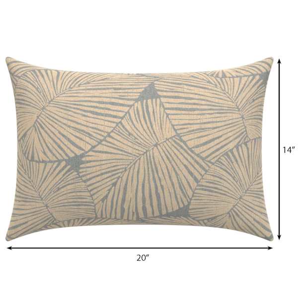 Talia Palm Lumbar Outdoor Throw Pillow, 14x20