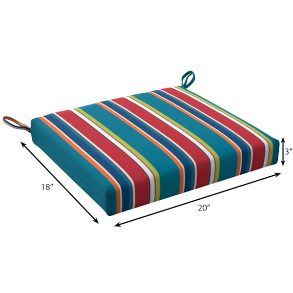 Alvarado Stripe Outdoor Square Seat Cushion