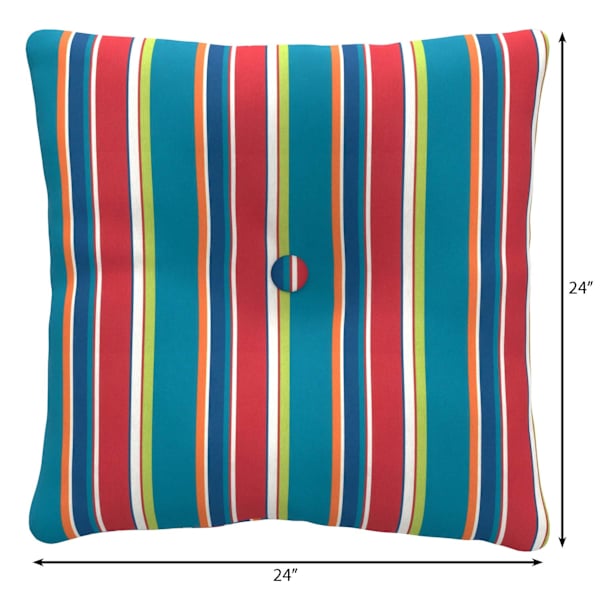 Alvarado Stripe Outdoor Tufted Back Cushion