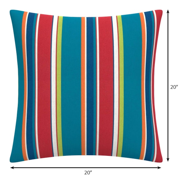 Alvarado Stripe Oversized Square Outdoor Throw Pillow, 20"