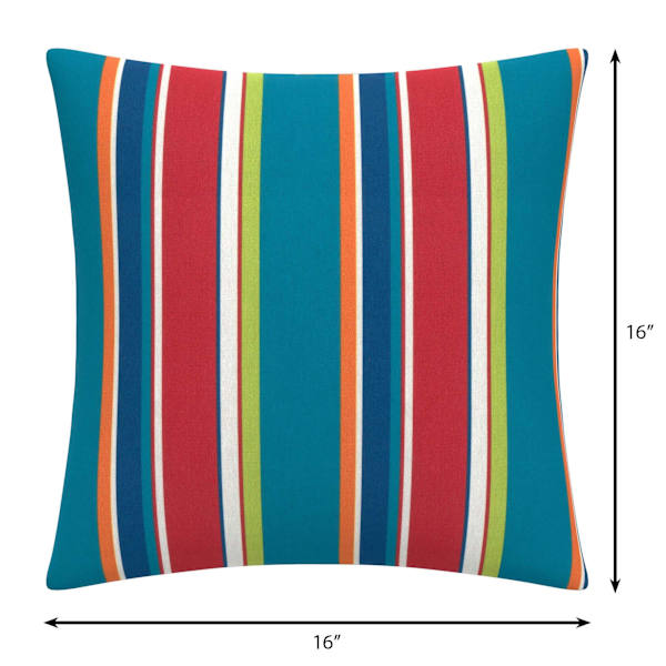 Alvarado Stripe Square Outdoor Throw Pillow, 16"