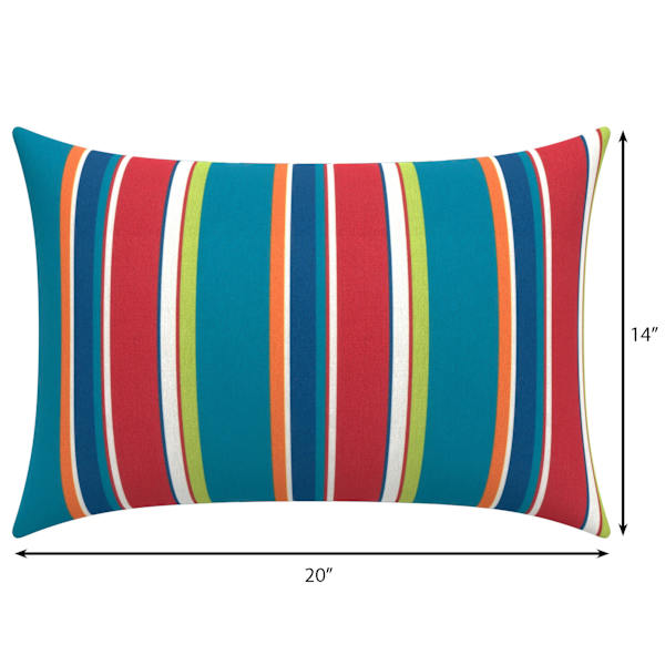 Alvarado Stripe Lumbar Outdoor Throw Pillow, 14x20