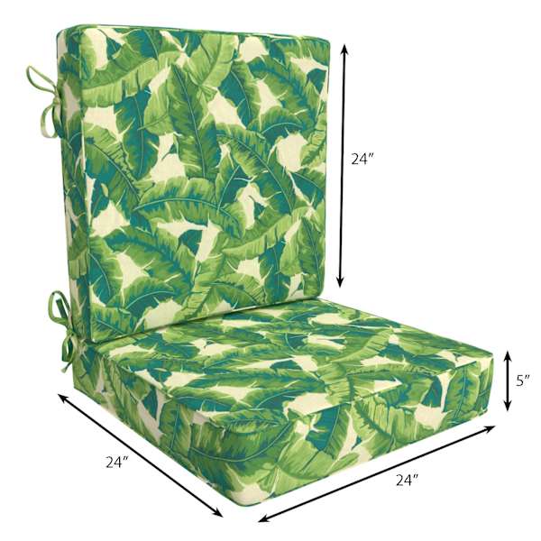 2-Piece Marconi Leaf Outdoor Deep Seat Cushion