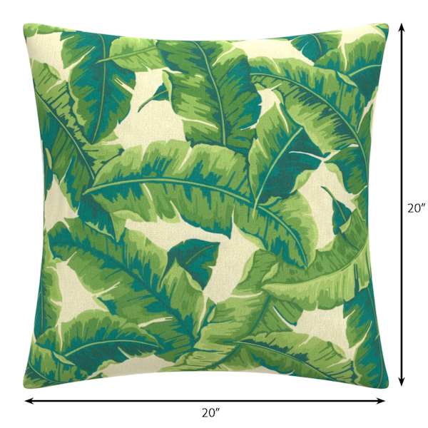 Marconi Leaf Pillow, Oversized Square Outdoor Throw Pillow, 20"