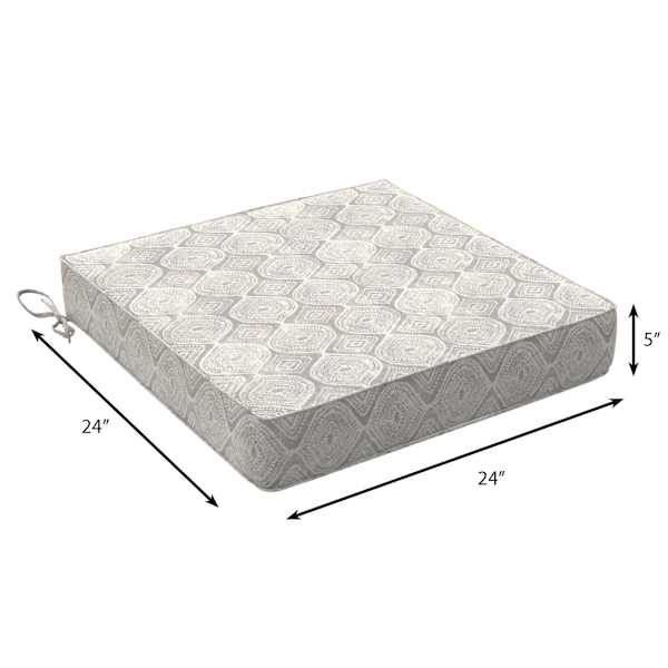 Grey Patna Geo Outdoor Deep Seat Cushion