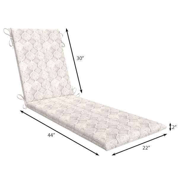 Grey Patna Geo Outdoor Chaise Lounge Cushion