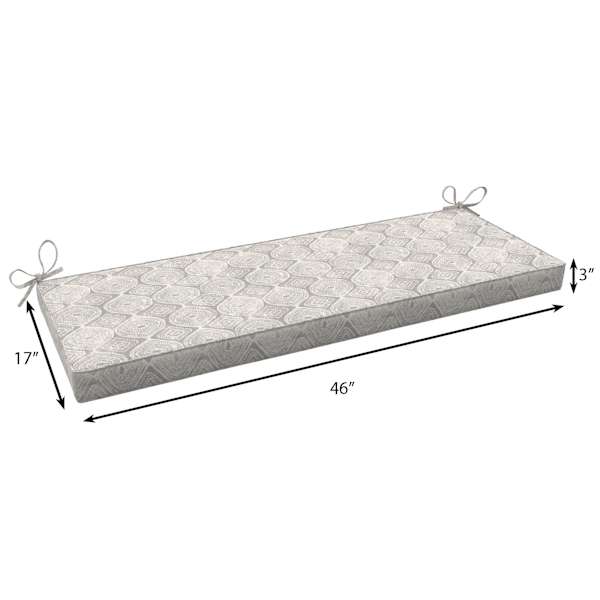 Grey Patna Geo Outdoor Bench Cushion