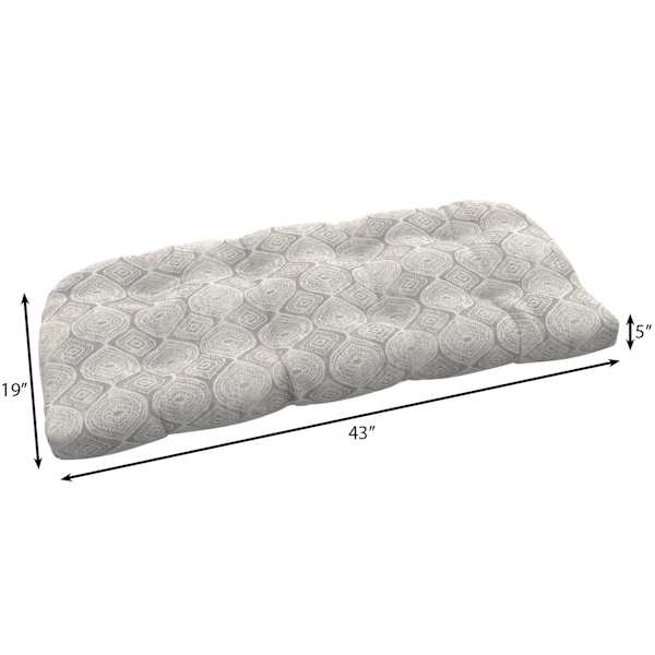 Grey Patna Geo Outdoor Wicker Settee Cushion