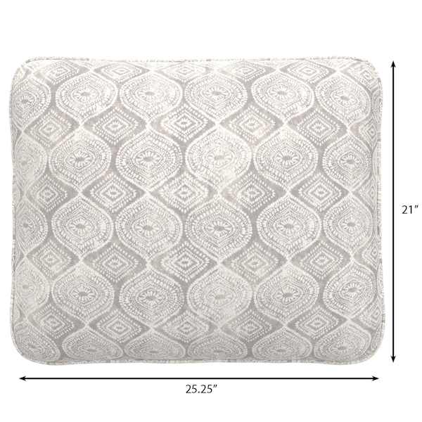 Grey Patna Geo Outdoor Corded Back Cushion