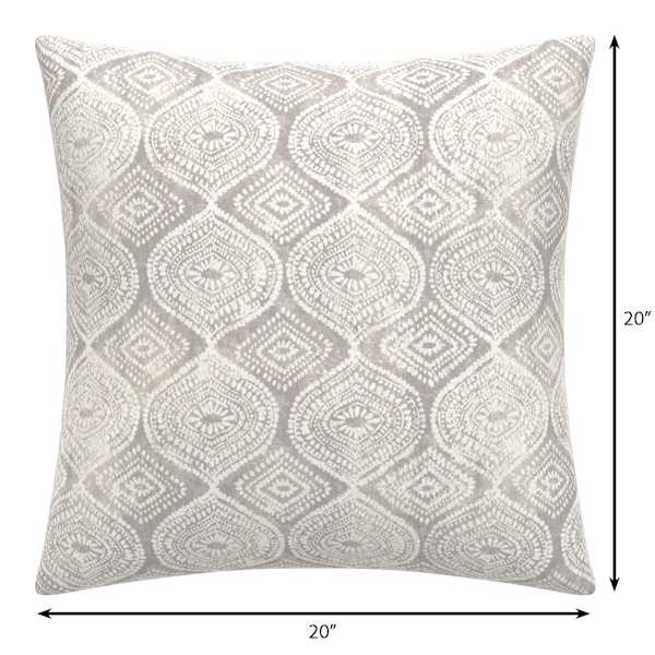 Grey Patna Geo Oversized Square Outdoor Throw Pillow, 20"