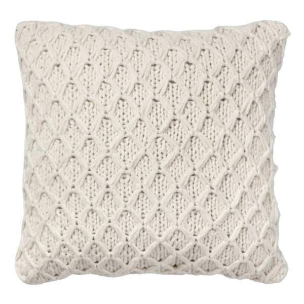 2-Pack Ivory Sweater Knit Throw Pillows, 16"