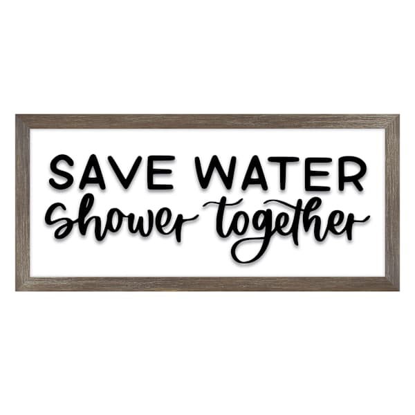 Save Water Framed Sign, 5x12