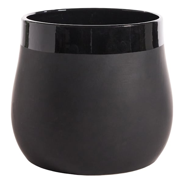 Crosby St. Indoor Two-Tone Black Planter, 9"