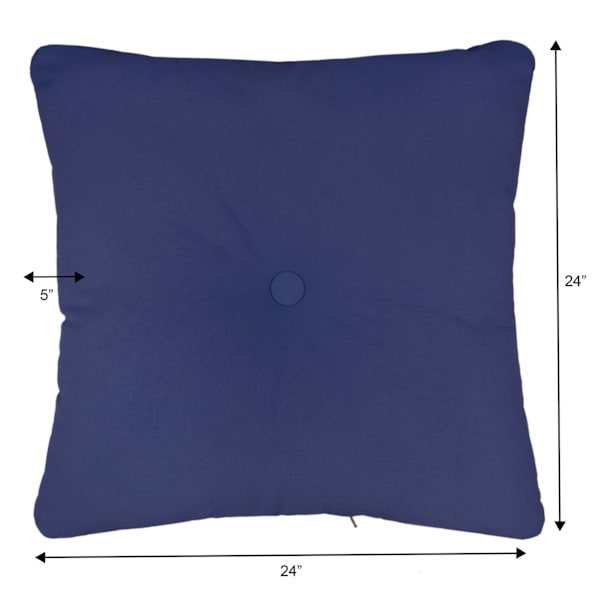 Wheaton Jacquard Blue Premium Outdoor Tufted Back Cushion