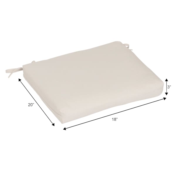 Natural Canvas Outdoor Square Seat Cushion