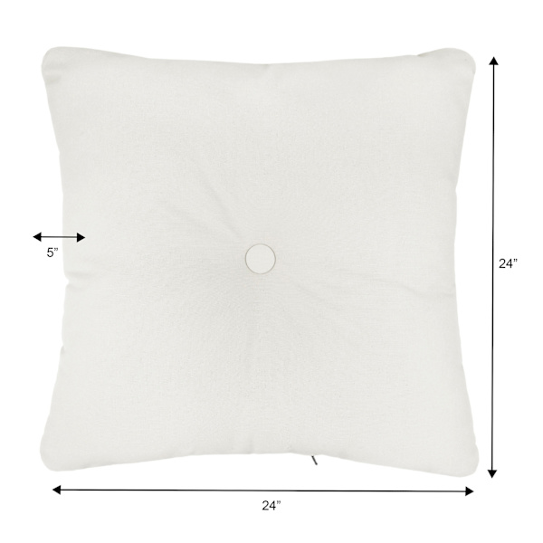Natural Canvas Outdoor Tufted Back Cushion