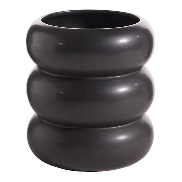 Crosby St. Indoor Black Modern Rib Planter, 6"