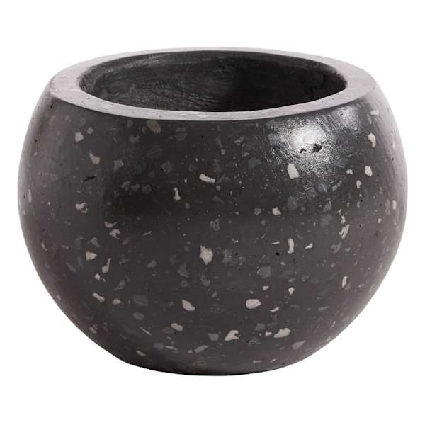Crosby St. Indoor Black Terrazzo Cement Planter, 8"