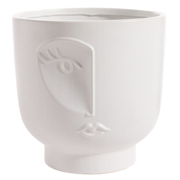 Crosby St. Indoor Face Ceramic Garden Planter, Medium