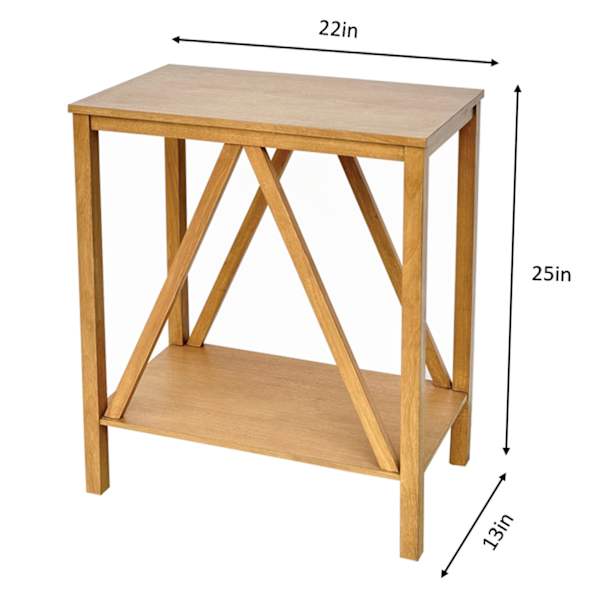 Wes Wooden Accent Table, Honey Oak Finish