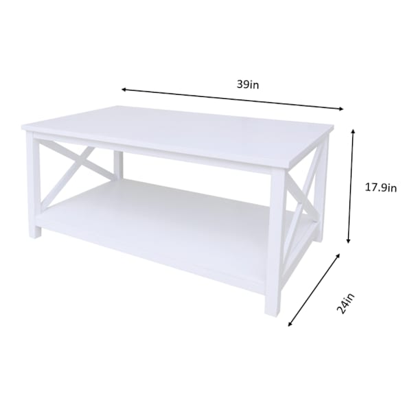 Alexander Faux Wood Coffee Table, White