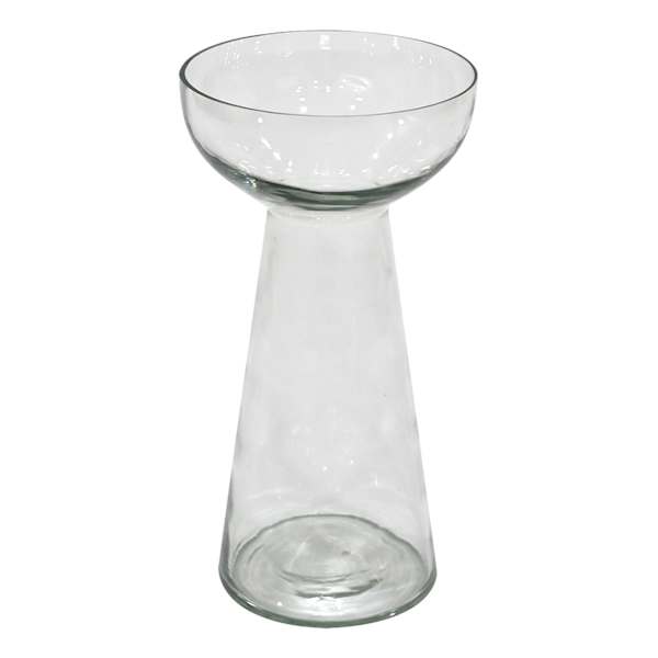 Clear Glass Bulb Vase, 9.5"