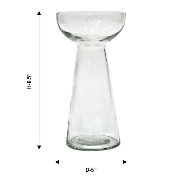 Clear Glass Bulb Vase, 9.5"
