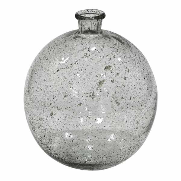 Seeded Round Glass Vase, 12.5"