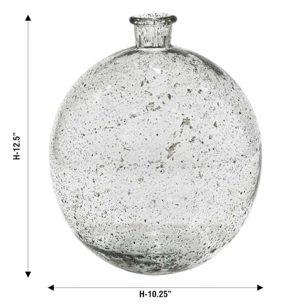 Seeded Round Glass Vase, 12.5"