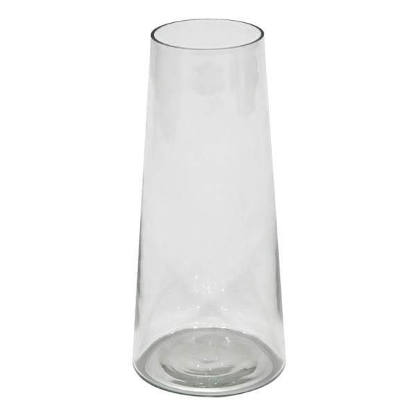 Tapered Clear Glass Vase, 8.75"