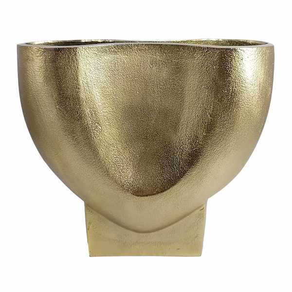 Gold Aluminum Pinched Vase, 10"