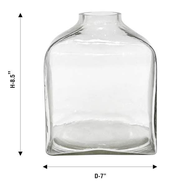 Square Glass Vase, 8.5"