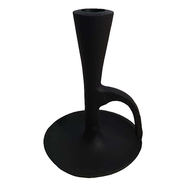 Black Cast Taper Candle Holder, 6"