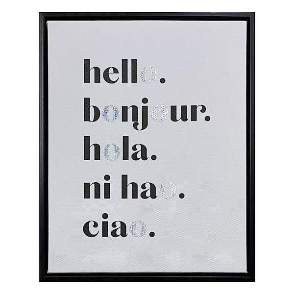 Hello, Bonjour Table Sign, 8x10