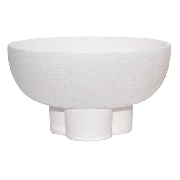 White Textured Ceramic Bowl, 6x11