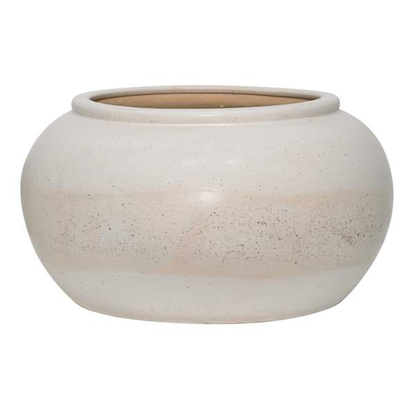 Matte Cream with Dots Ceramic Vase, 8.1x14.2