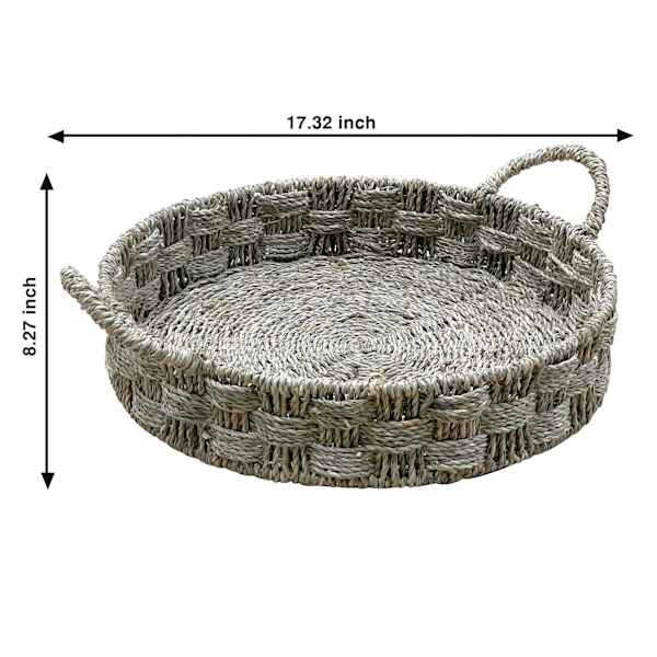 Brown Seagrass Round Tray