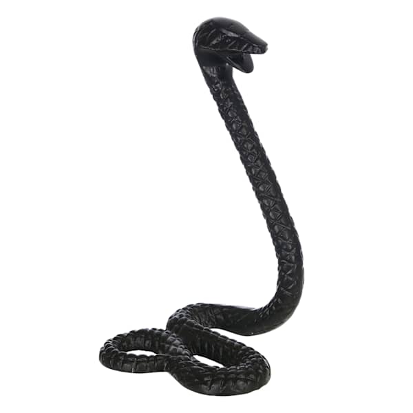 Black Metal Snake Figurine, 10"