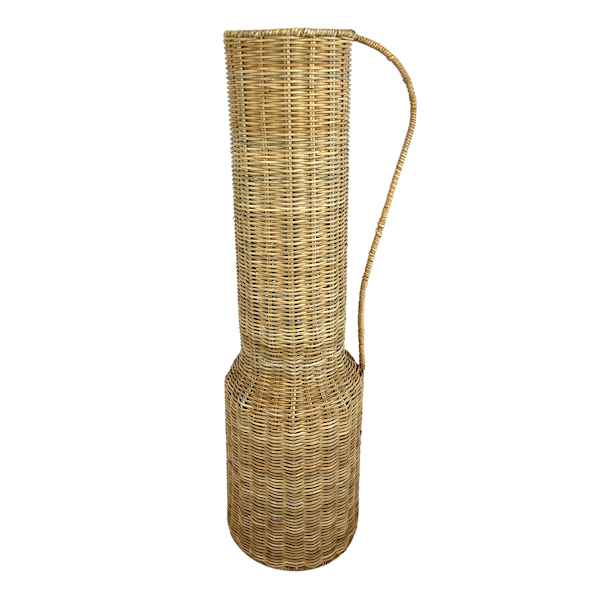 Natural Rattan Vase with Handle, 28"