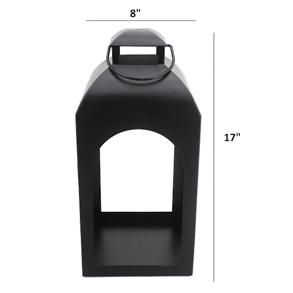 Providence Black Metal Arch Lantern, 17"