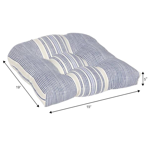 Calisto Pinstripe Outdoor Wicker Seat Cushion