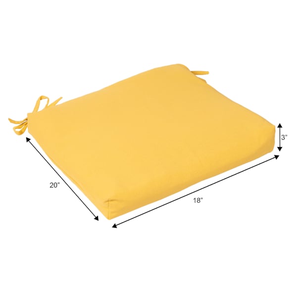 Butter Yellow Canvas Outdoor Square Seat Cushion
