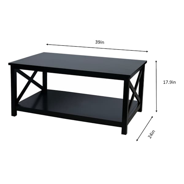 Alexander Wooden Coffee Table, Black