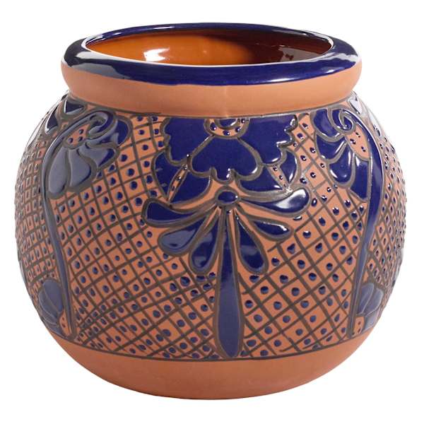 Hand Painted Cobalt Terra Outdoor Planter, Small
