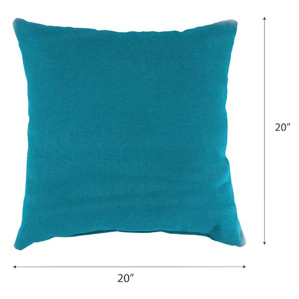 Turquoise Canvas Oversized Square Outdoor Throw Pillow, 20"