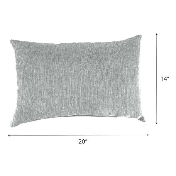 Tahiti Silver Lumbar Outdoor Throw Pillow, 14x20