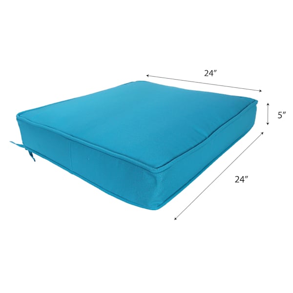 Turquoise Canvas Outdoor Deep Seat Cushion