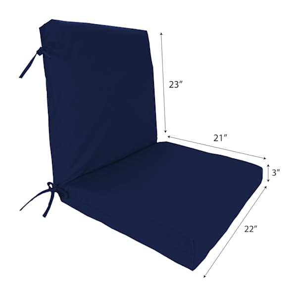 Navy Blue Canvas Outdoor Hinged Cushion