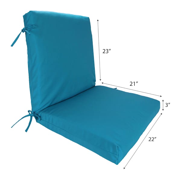 Turquoise Canvas Outdoor Hinged Cushion