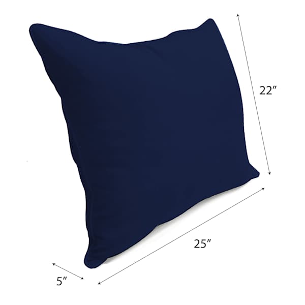 Navy Blue Canvas Outdoor Corded Back Cushion